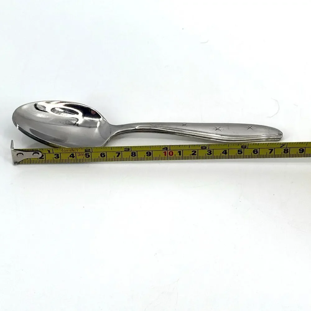 MAR-CREST Set of 2 Atomic Starburst MCM Small Serving Spoons Stainless USA Made